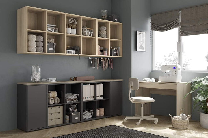 Iconico Home QBE, Wandwürfel mit 4 Fächern, Eingang, Wohnzimmer, Schlafzimmer, Jugendzimmer, Arbeits