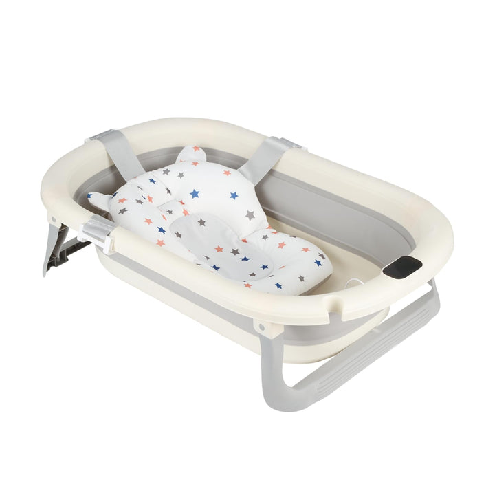 Faltbare Baby Badewanne mit Rutschfestem Kissen – Babywanne Ergonomisch, Tragbare Badewanne für Neug