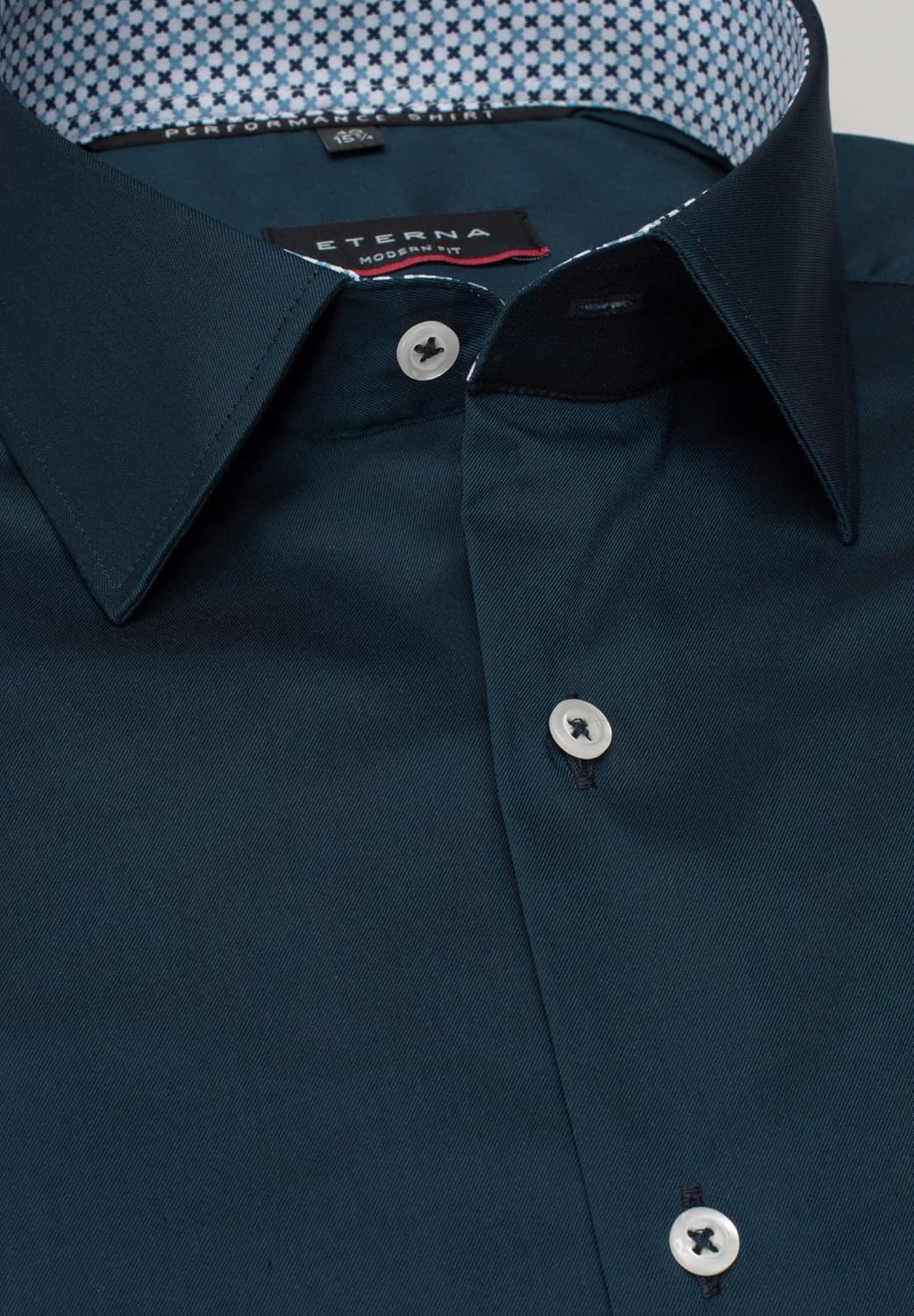 ETERNA Modern Fit Performence Hemd Langarm Twill weiss 39 Navy, 39 Navy