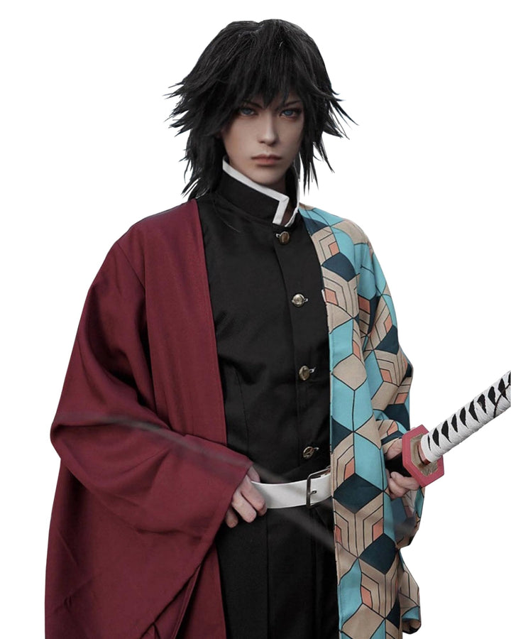 FCCAM Agatsuma Zenitsu Cosplay Kimono Vollständiger Satz Anime Zenitsu Cosplay Kostüm Erwachsene Rot