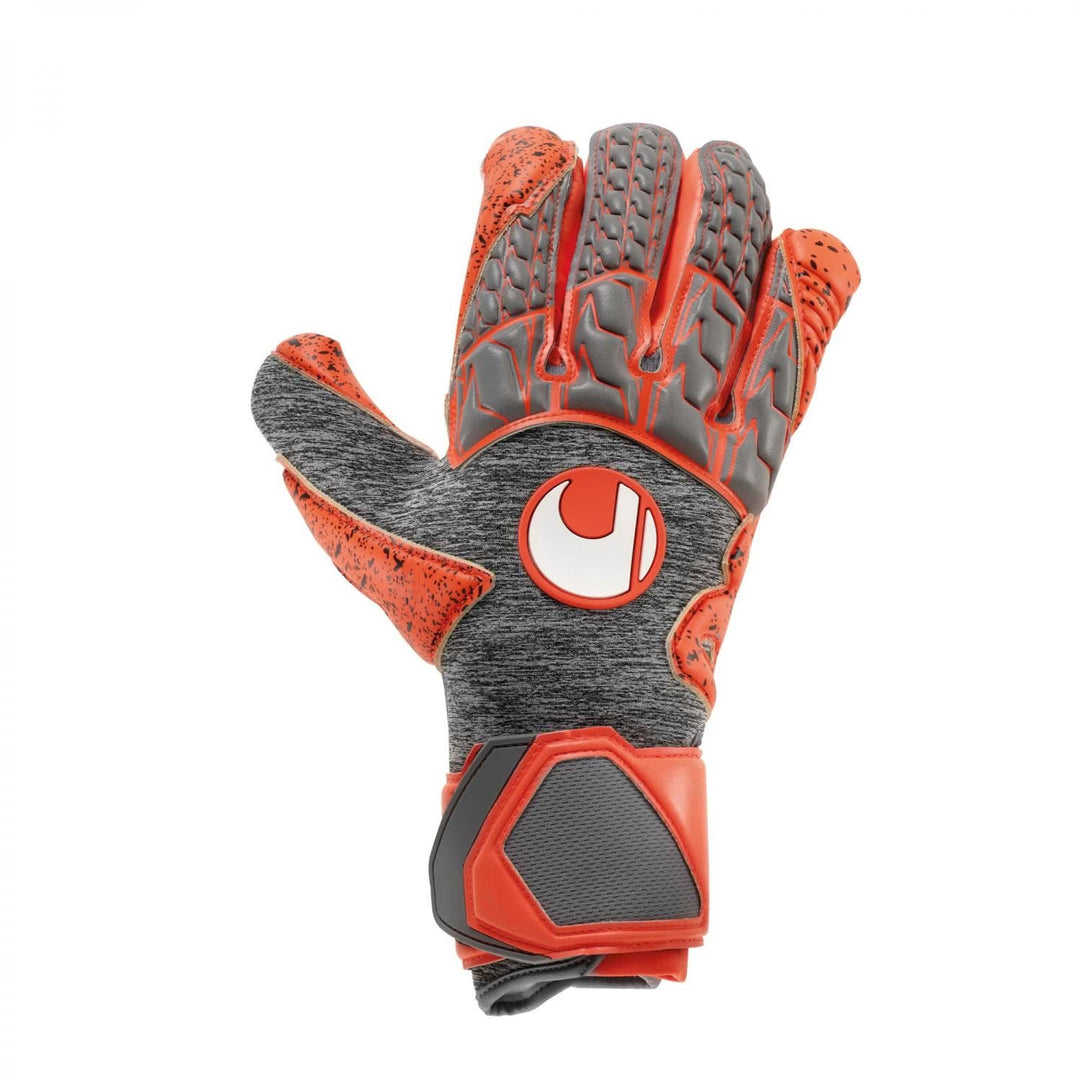 uhlsport Aerored Supergrip Hn Torwarthandschuhe 9 dark grau melange/fluo rot, 9 dark grau melange/fl