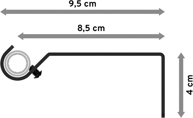 Interdeco Gardinenstangen ausziehbar (2 Sets) in Schwarz 13/16 mm Ø Favorit Cone, 70-120 cm