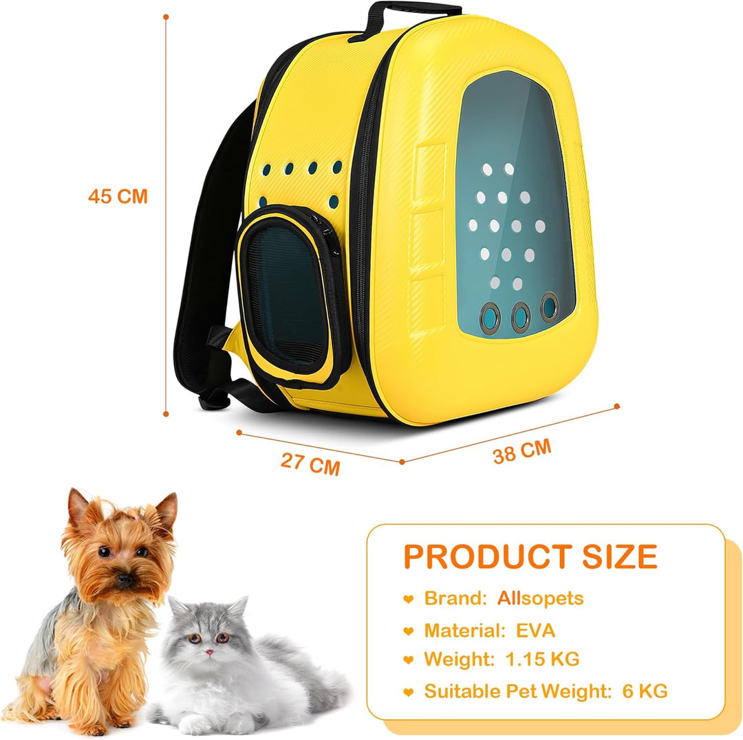 ALLSOPETS Katzenträger-Rucksack Bubble Hunderucksackträger Faltbares Haustier Rucksack für Katzen We