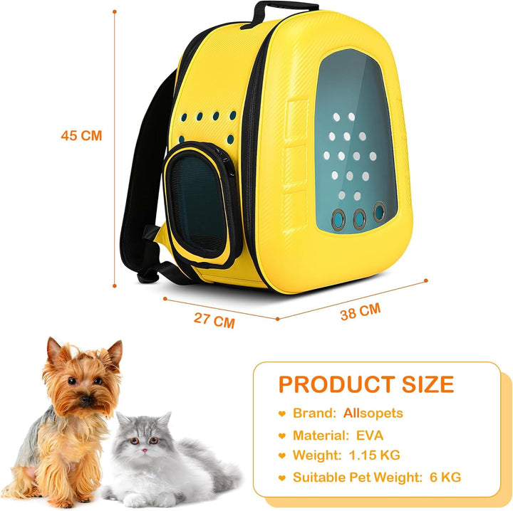 ALLSOPETS Katzenträger-Rucksack Bubble Hunderucksackträger Faltbares Haustier Rucksack für Katzen We