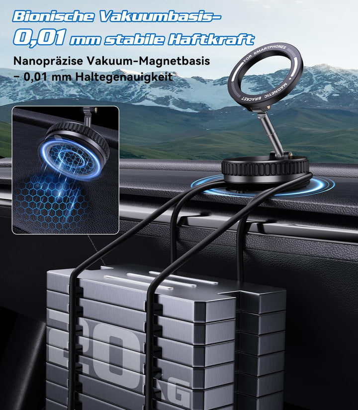 JDBL Upgrade 5.0 Handyhalterung Auto for Magsafe【N57-Militärmagnete – 15kg Haftkraft】 handyhalterung