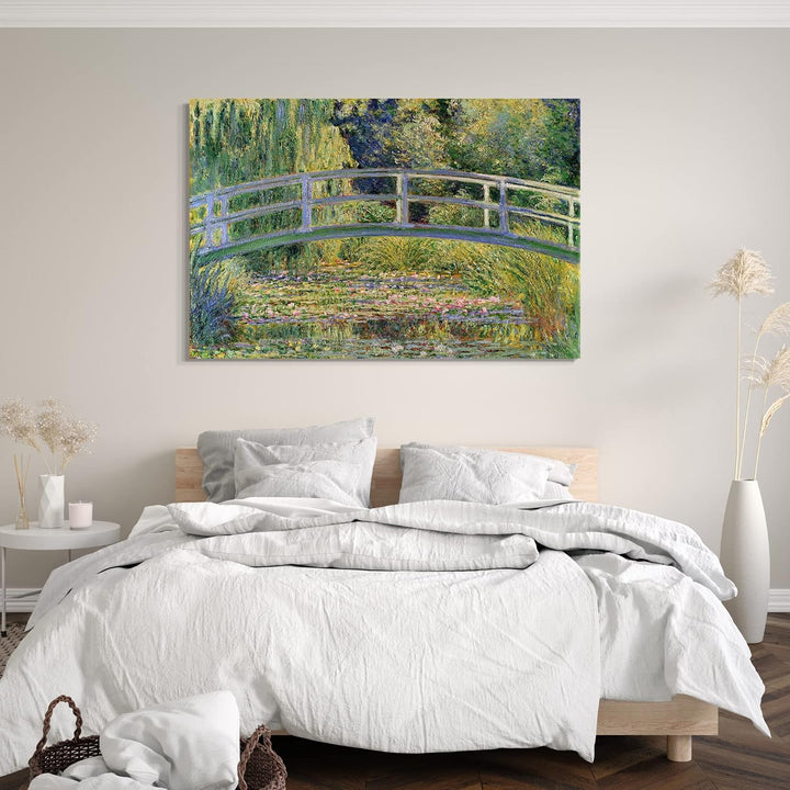 Printed Paintings Leinwand (100x70cm): Claude Monet - Japanische Brücke über den Seerosenteich (1 10