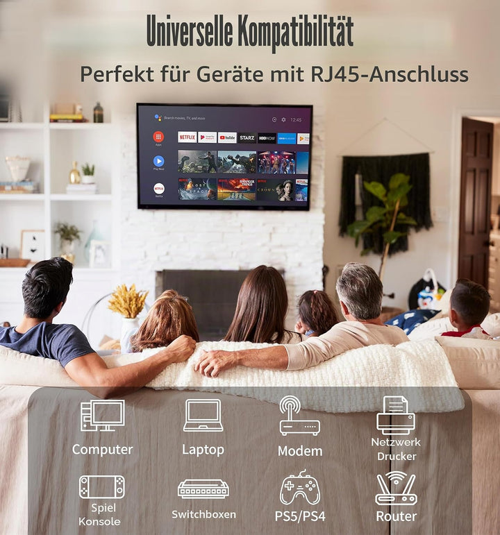 ikbc Cat 6 LAN Kabel 40m Weiss, Gigabit RJ45 Ethernet Netzwerkkabel | Gigabit Geschwindigkeit, stabi