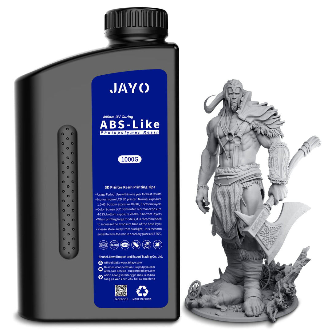 JAYO 3D Drucker Resin 1KG, ABS-Like Resin 405nm UV Standard Rapid Harz für 4K/6K/8K LCD/DLP/SLA 3D P