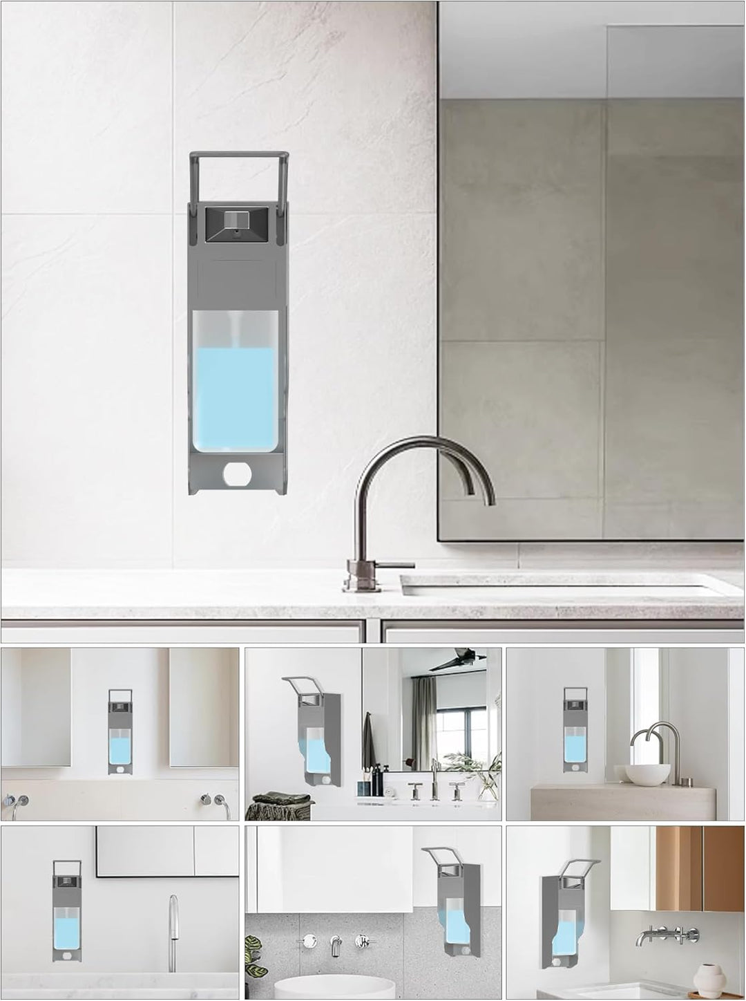 OVAS HOO Desinfektionsspender Wand Aluminium Seifenspender Wandbefestigung 500 Ml Eurospender Mit El