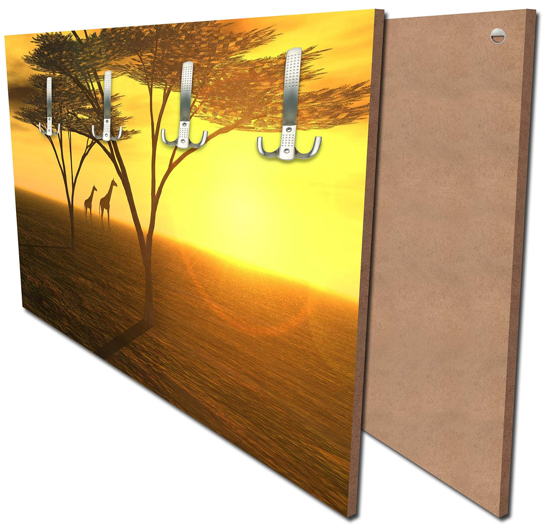 wandmotiv24 Garderobe Afrika Querformat - 69x40 (BxH) - Dekorfolie Wandgarderobe, inklusive Garderob