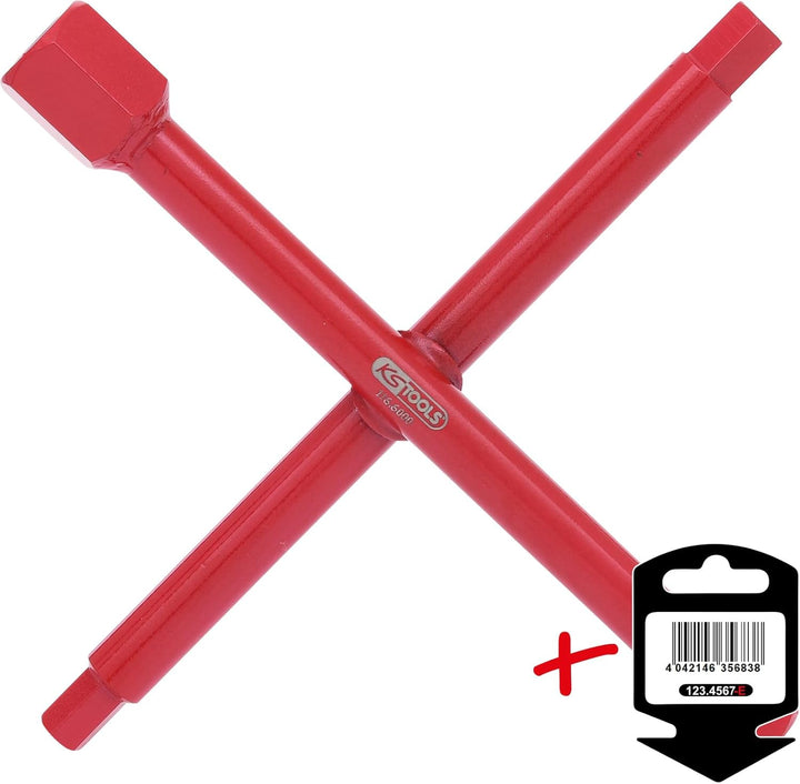 KS-Tools 116.6000-E Sanitär-Kreuzschlüssel, 7 Funktionen