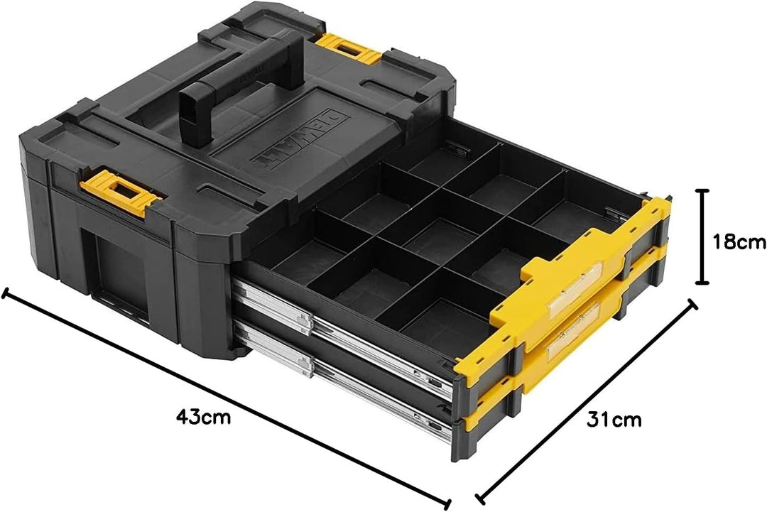 Kompakter Werkzeugkasten mit sicheren Verriegelungen, robuster Bauweise und modularem Design Ideal f