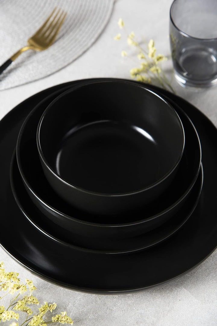 Excelsa 65861, Nordic" Tafelservice 12-teilig, Keramik, Schwarz