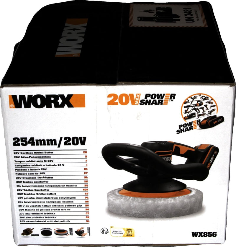 WORX WX856 Akku Poliermaschine 20V – Elektrische Poliermaschine zum Polieren im Innen- und Aussenber