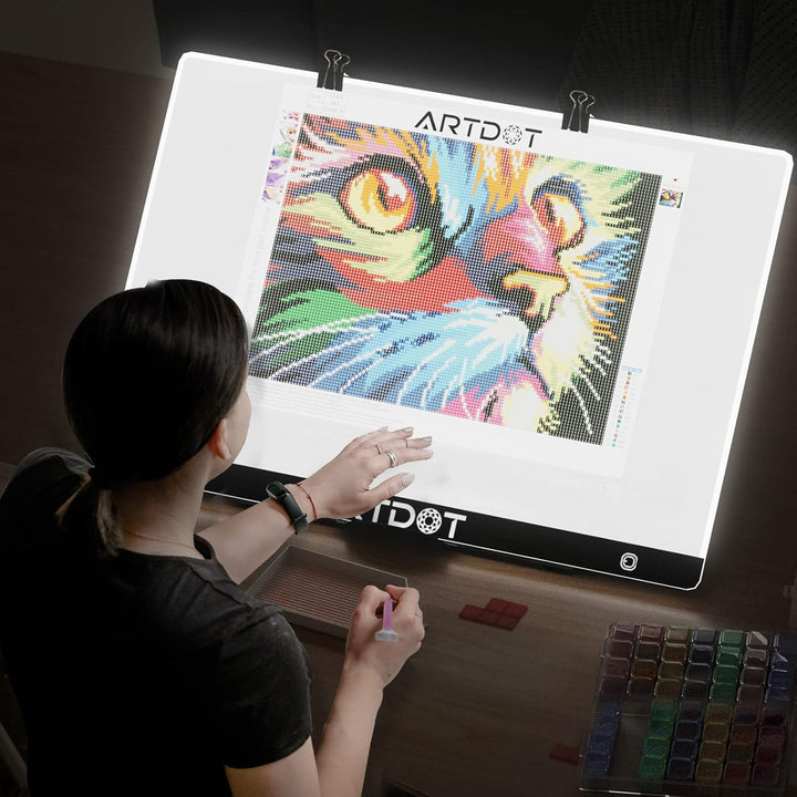 ARTDOT Leuchttisch A2 für 5D Diamond Painting Zubehör, Einstellbare Helligkeit Diamant Painting Lich