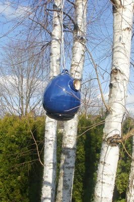 hochwertiges Design Keramik Vogelhaus - Nistkasten - Egg Marine