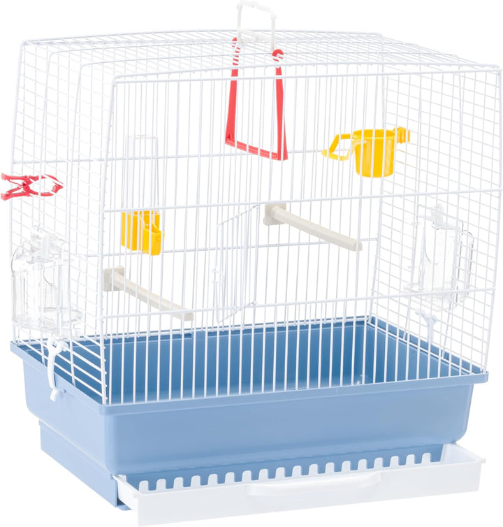 Ferplast Vogelkäfig Kanarienvogel, inkl. Vogelspielzeug, Vogel-Futternapf, Vogel-Sitzstangen, Weiss,