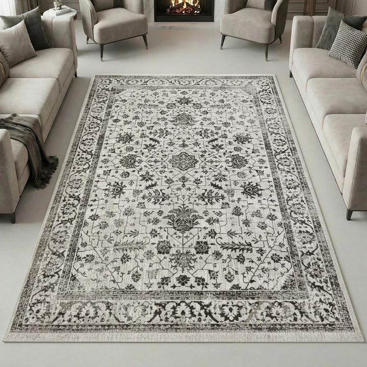 Teppich-Traum Orientteppich mit Pflanzen Verzierungen & Ornamenten in Creme Grösse 240 x 340 cm 240