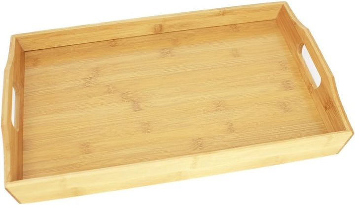 com-four® Tablett aus Bambusholz - Frühstück ans Bett oder Couch Serviertablett (01 Stück - Bambus),