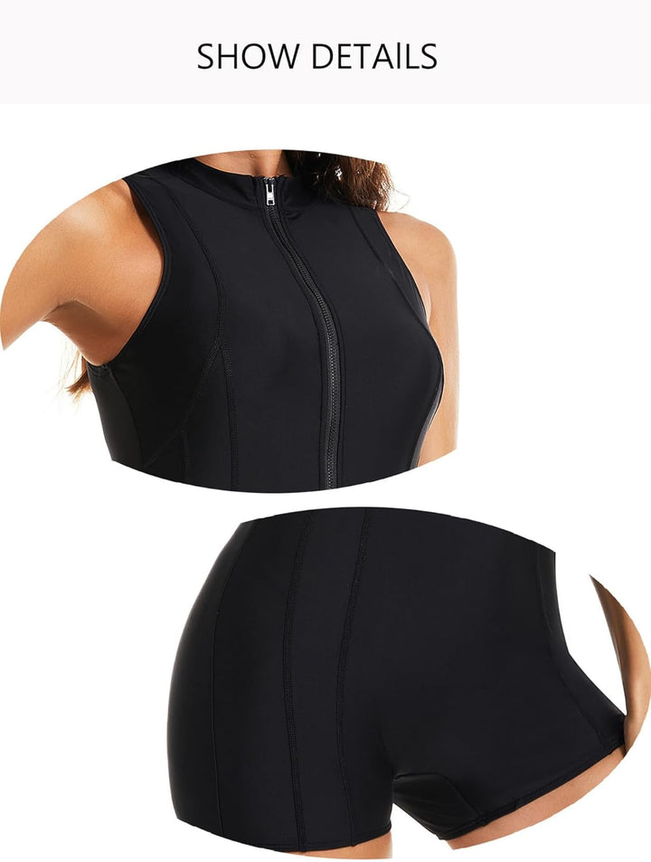 Beachkini Elegant und Funktional Kurzarm,Ärmellos,Langarm Damen Badeanzug für Surfen,Strand,Sonnenba
