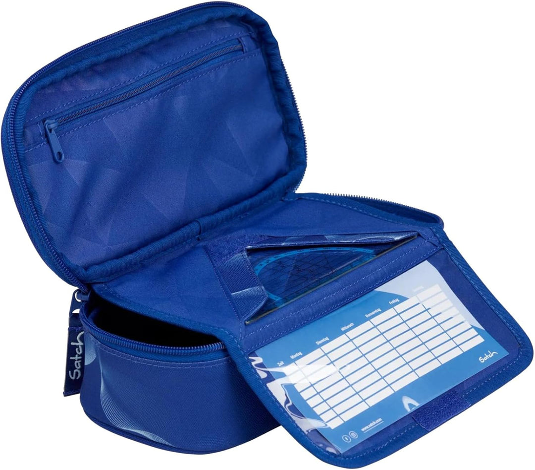 Satch Schlamperbox extra gross inkl. Trennfach Reissverschlussfach Stiftehalter Geodreieck Sichtfens