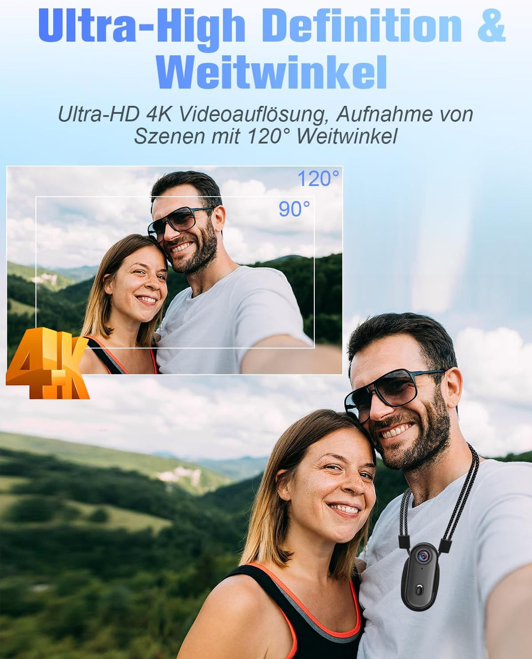 Action Cam 4K, Sportkamera WLAN 120° 1080P HD, Mini Action Kamera WiFi Fahrrad Motorrad Helmkamera,
