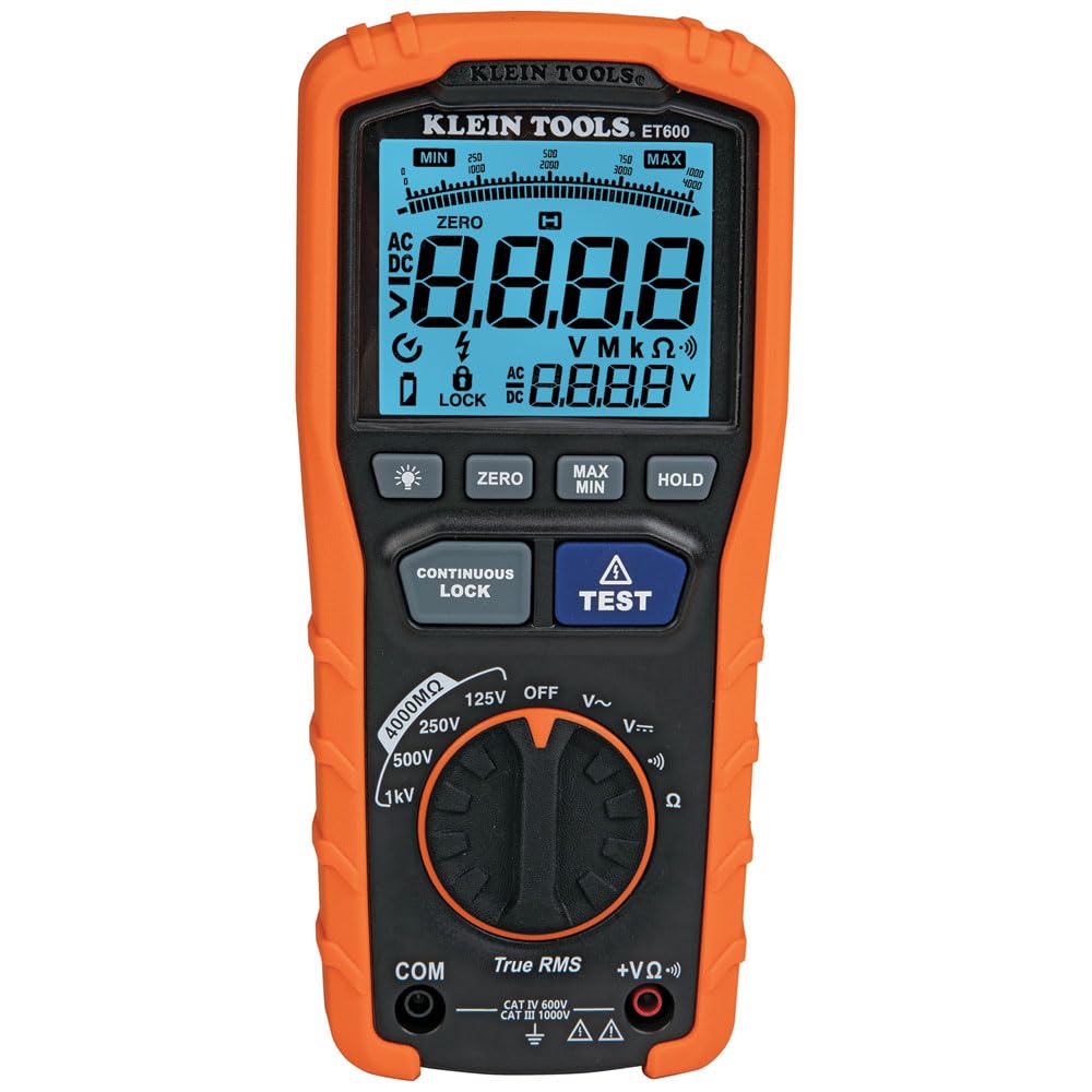 KLEIN TOOLS Isolations-Widerstandprüfgerät, Megohmmeter, Isolationswiderstandsprüfer, Multimeter, 40