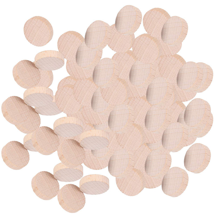 Unbehandelte Holzscheiben 300 Stück, 2 cm Buche Rundholz Bastelset für Schmuck, Dekoration, Geschenk