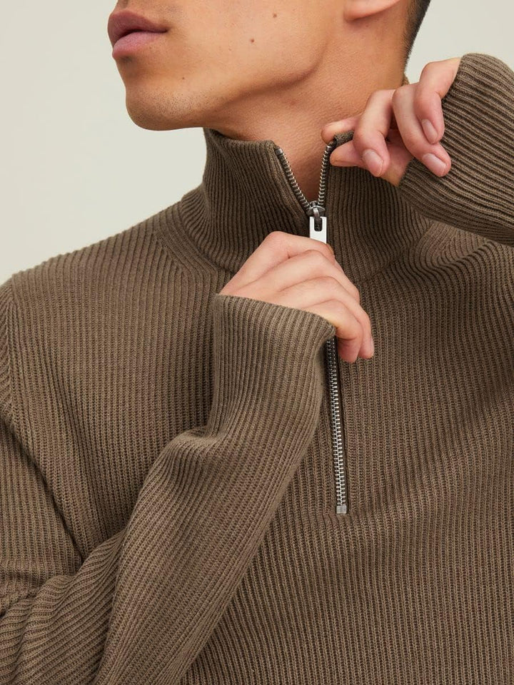 Jack & Jones Men's Jprperfect Knit Half Zip Sn Sweater S Otter, S Otter