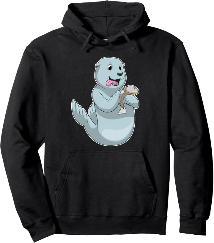 Seehund Fisch Pullover Hoodie