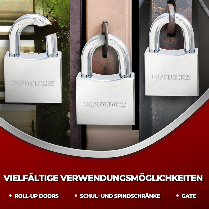 Maudex® RPB50 Hochleistungs-Vorhängeschloss – 10 mm gehärteter, schnittfester Bügel, wetterfester Ch