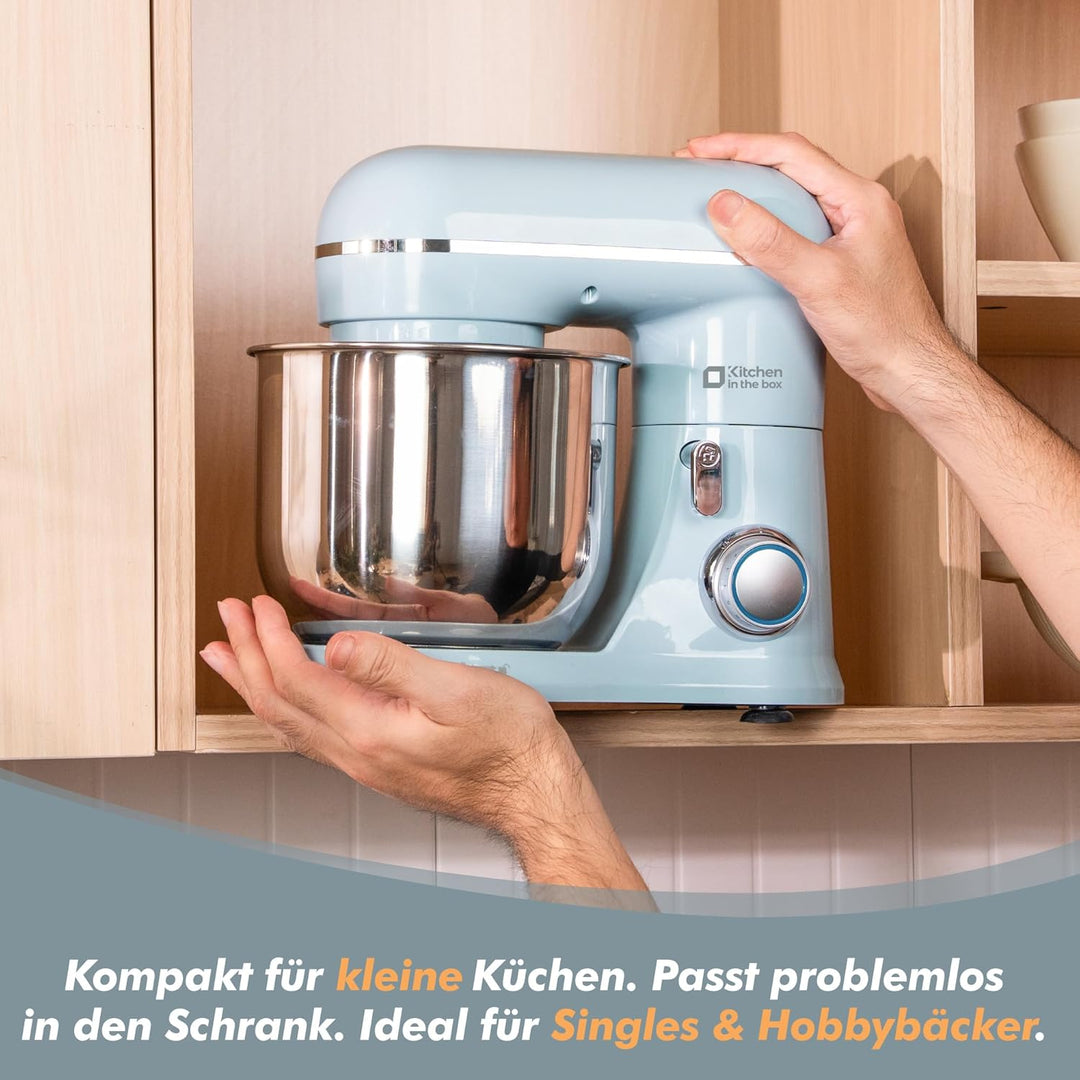 Kitchen in the box Kompakte Küchenmaschine 3,5 L, Rührmaschine & Knetmaschine mit 10 Geschwindigkeit