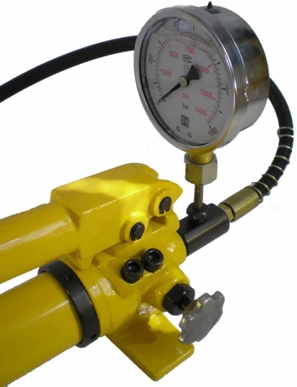 Hydraulische Handpumpe mit Manometer (700 bar, 700 cm3) (B-700B)