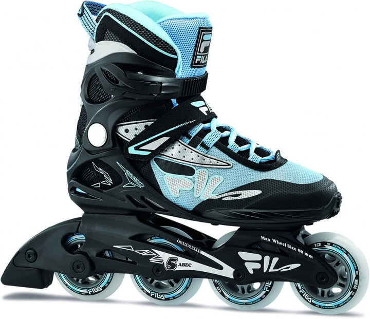 FILA Damen Legacy Comp Lady Inline Skate 5.5 schwarz/hellblau, 5.5 schwarz/hellblau