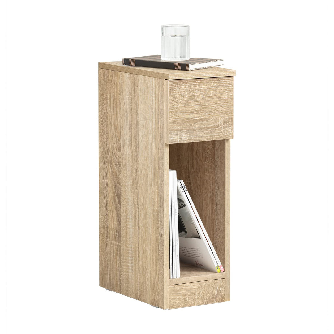 SoBuy FBT111-N Nachttisch mit Schublade für Boxspringbett Sofatisch Beistelltisch schmal Telefontisc