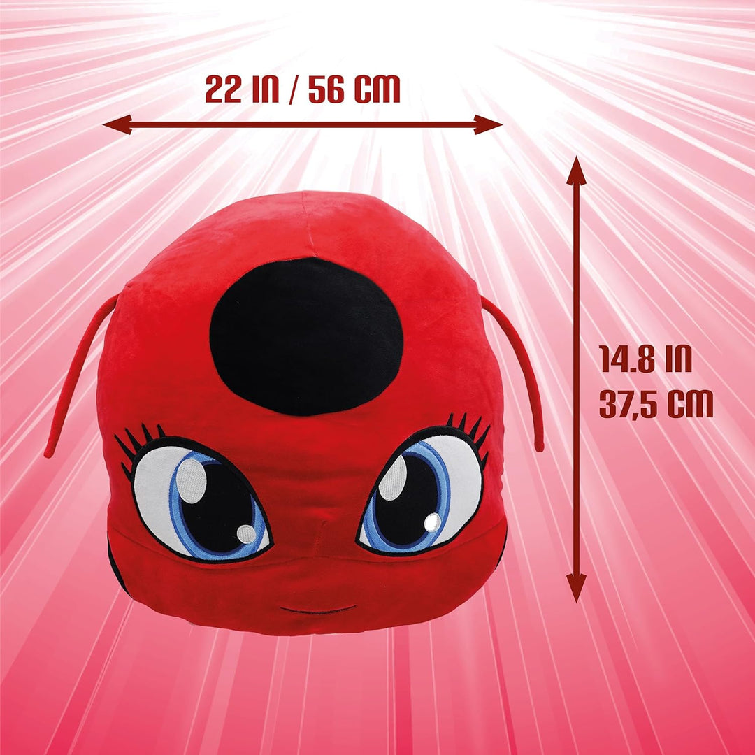 Miraculous Ladybug - Huggie Hideaway Tikki, 16.5-inch Red Plush Pillow, Super Cute Soft Stuffed Toy