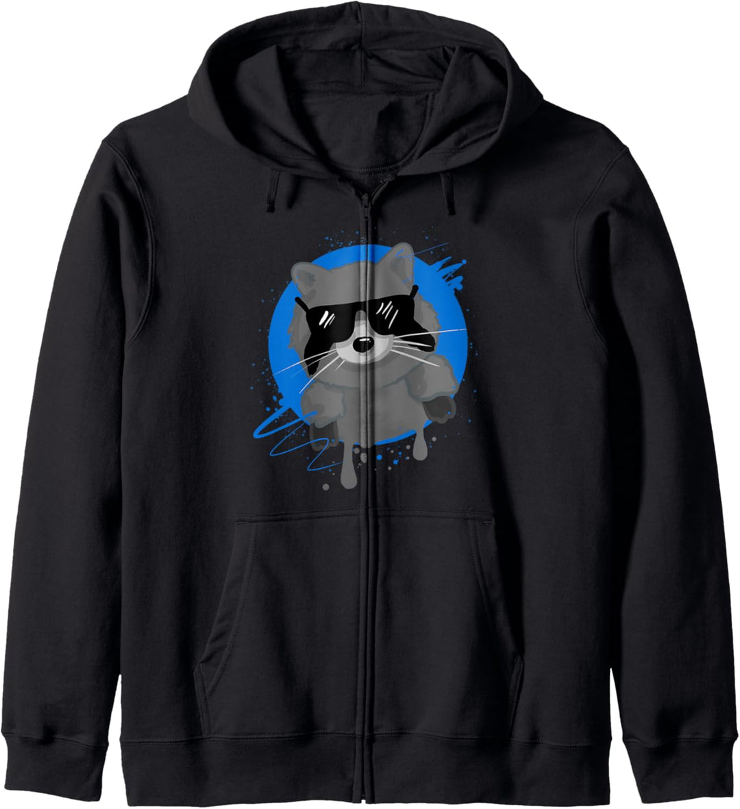Retro Waschbär mit Sonnenbrille Geschenk Kapuzenjacke