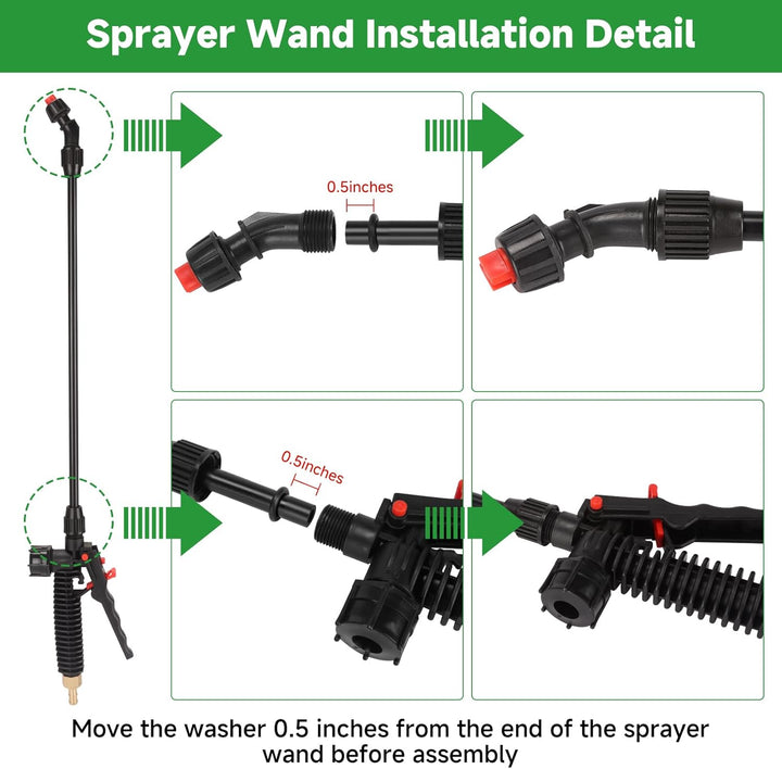 Säurebeständiger Sprühstab mit 4 Arten von Düsen, Ersatz-Sprühstab mit 1/4 Zoll und 3/8 Zoll Messing