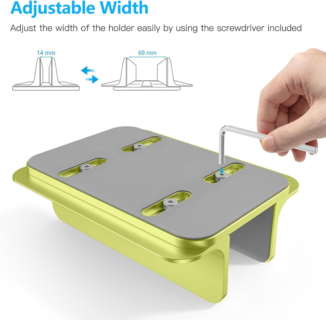 OMOTON Aluminium Vertikal Laptop Ständer, Verstellbarer Notebook Ständer, Laptop Halterung für MacBo