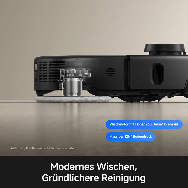 MOVA P70 Pro Ultra Saugroboter 30.000Pa Saugkraft Schwarz | 260 U/min Wischmoppmotor mit 12N Anpress