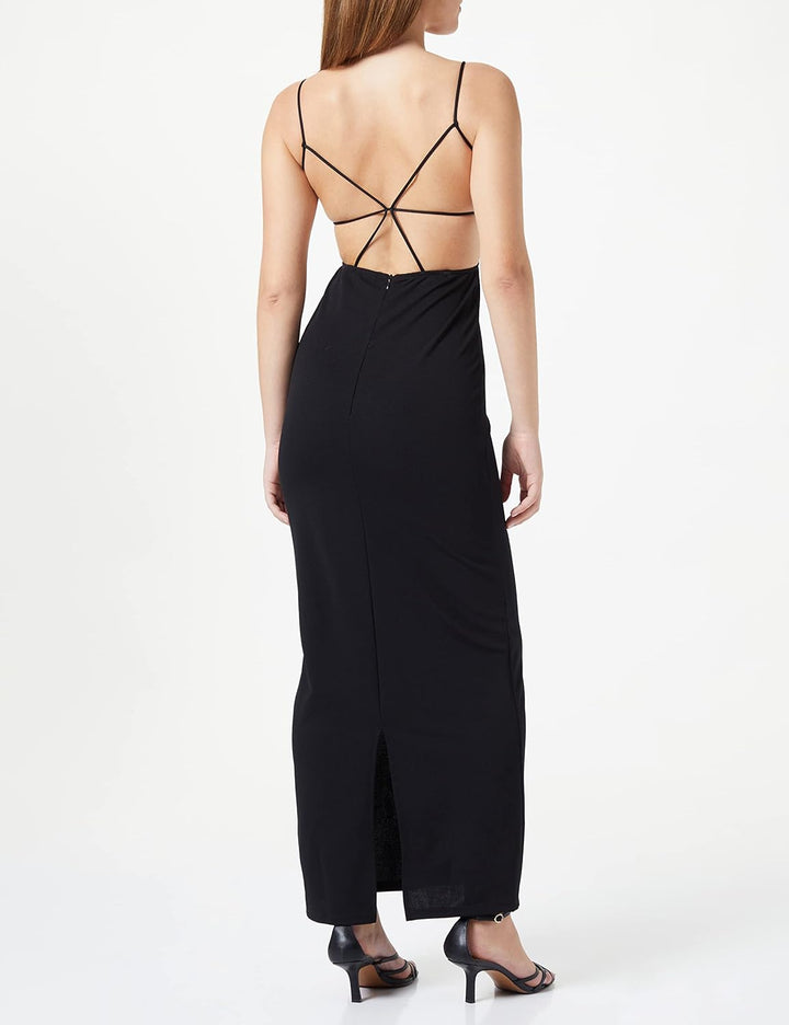 NA-KD Damen Trägern Am Rücken Lässiges Kleid XXS Schwarz, XXS Schwarz