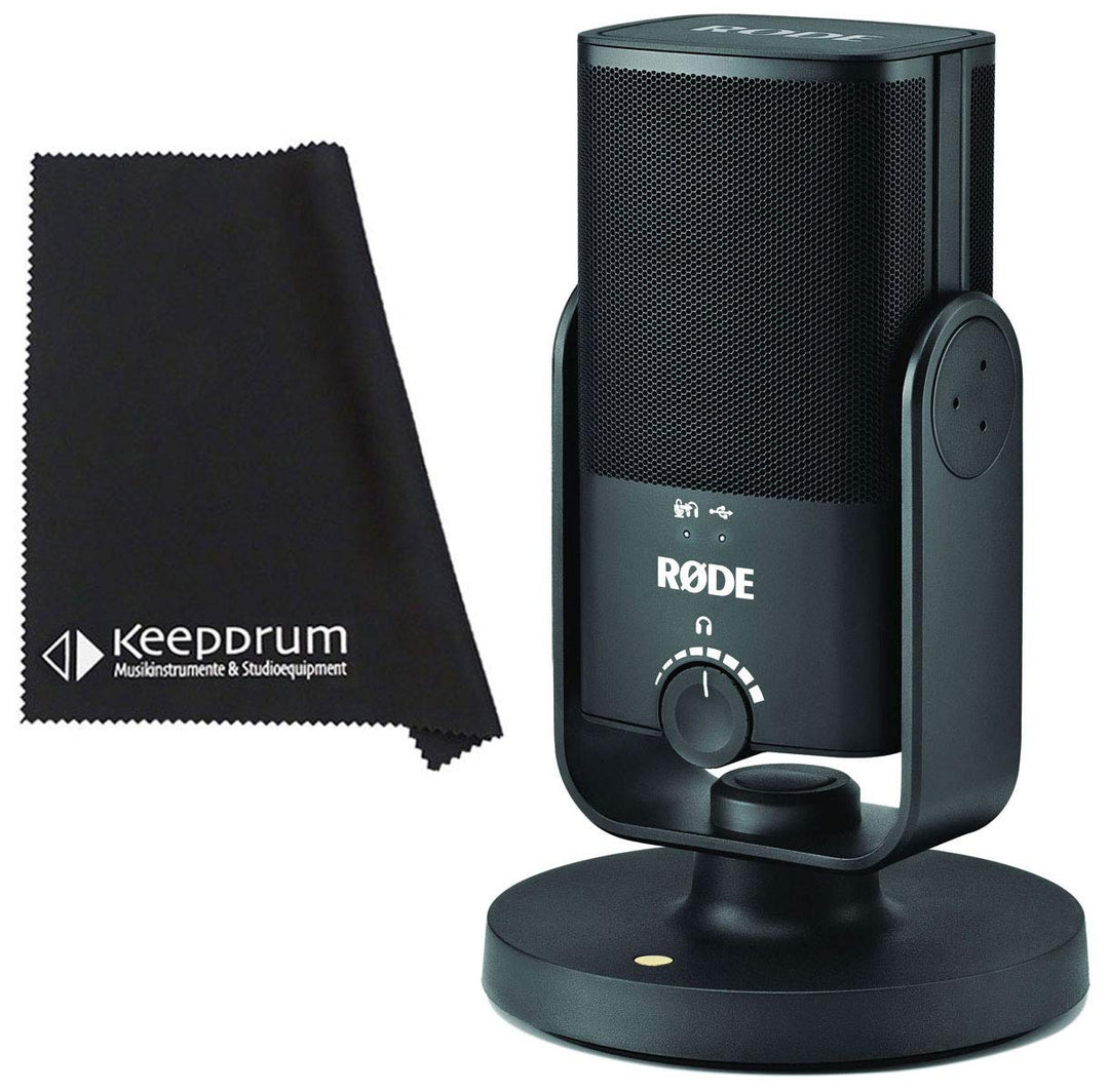 Rode NT-USB Mini USB-Studio-Kondensatormikrofon + keepdrum Mikrofasertuch NT-USB Mini + Poliertuch,