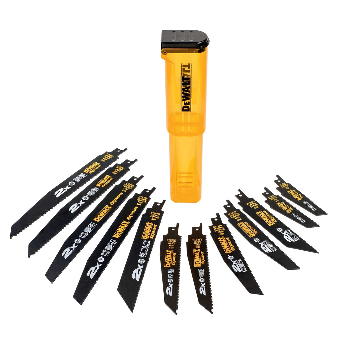 DeWalt 12-tlg. Extreme Bi-Metall Sägeblätter-Set (für Holz- und Metallsägearbeiten, robust und langl