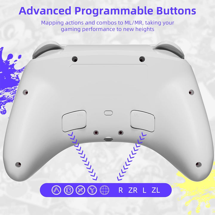 Mytrix Bluetooth Wireless Controller für Switch/Lite/OLED mit Optisch RGB-Joystick, Kompatibel mit S