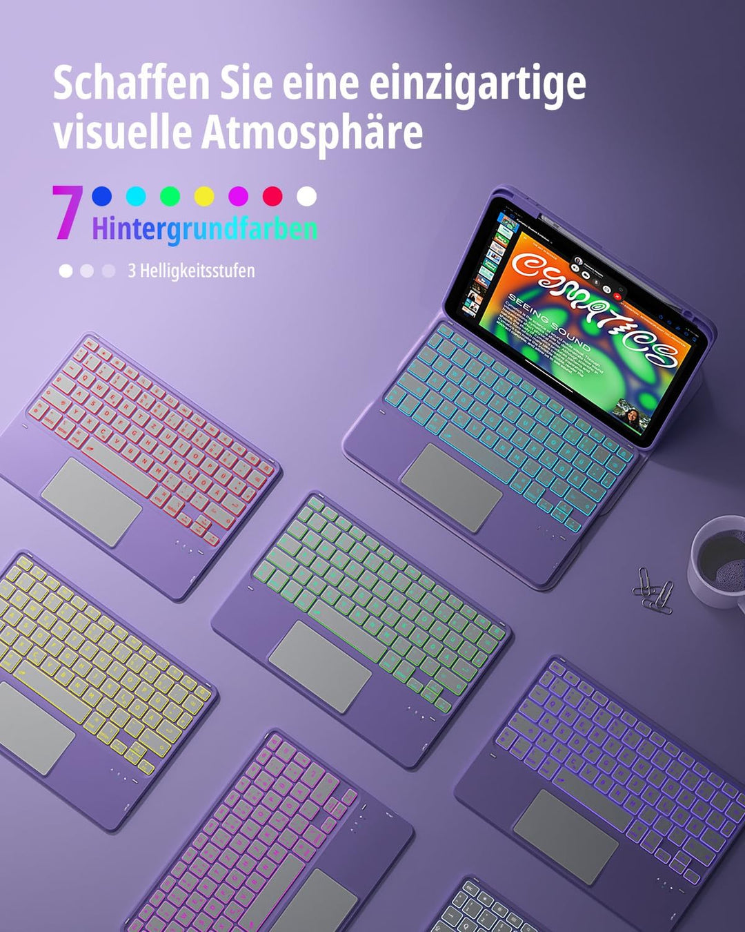 CACOE Hülle mit Tastatur Kompatibel mit iPad Air 11 Zoll M4/M3/M2(2026/2025/2024) iPad Air 5/4 Gen m