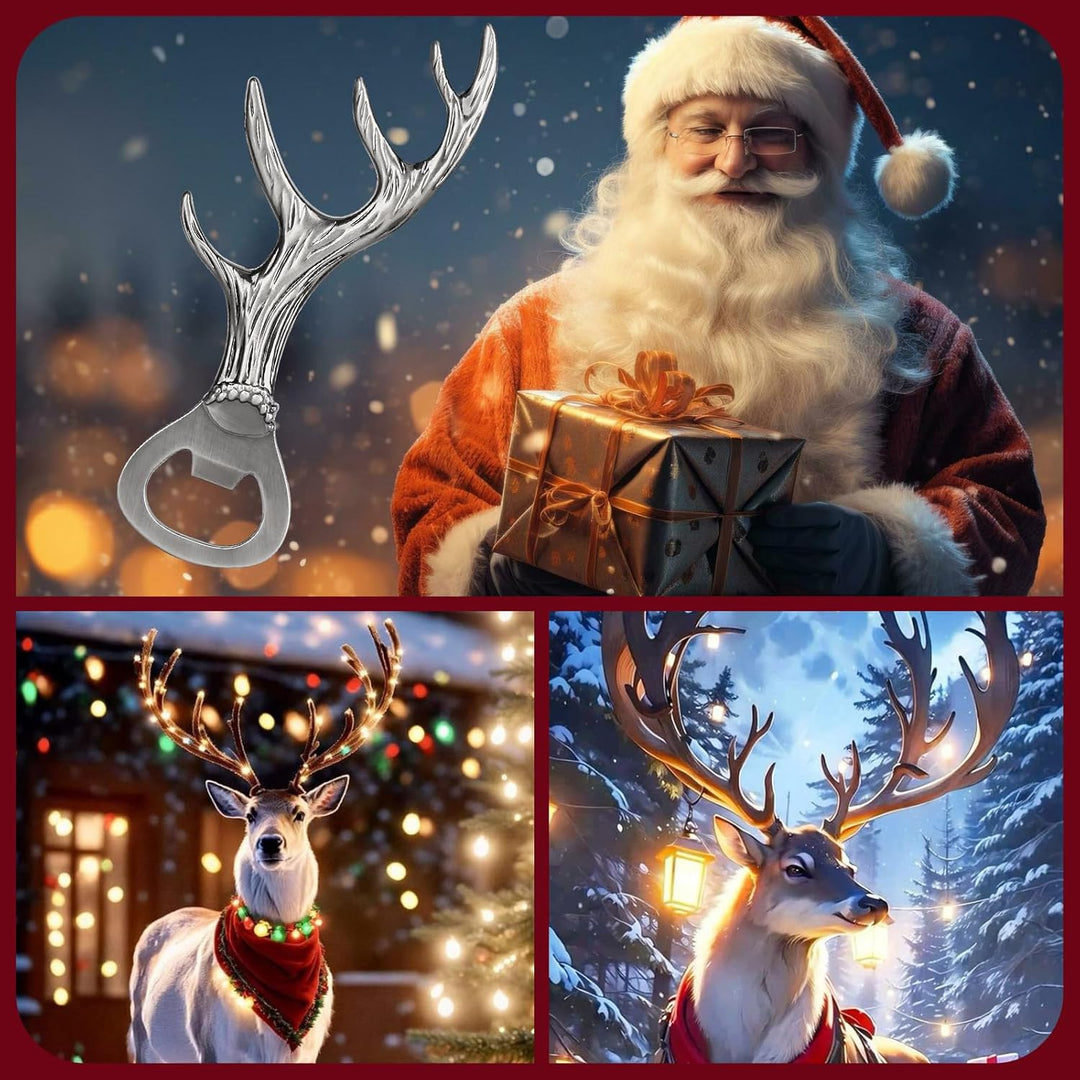 LKKCHER Weihnachtsgeschenke Verpackt Hirschgeweih Flaschenöffner, Weihnachtsgeschenke für Frauen Män