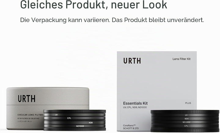 Urth 43 mm UV, Polfilter (CPL), ND8, ND1000 Filter Kit (Plus+) 43mm Reinschrauben, 43mm Reinschraube