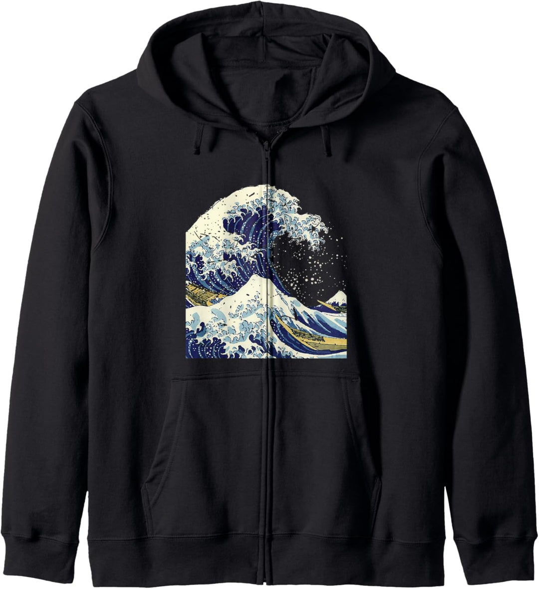Distressed The Great Wave Hokusai Kapuzenjacke
