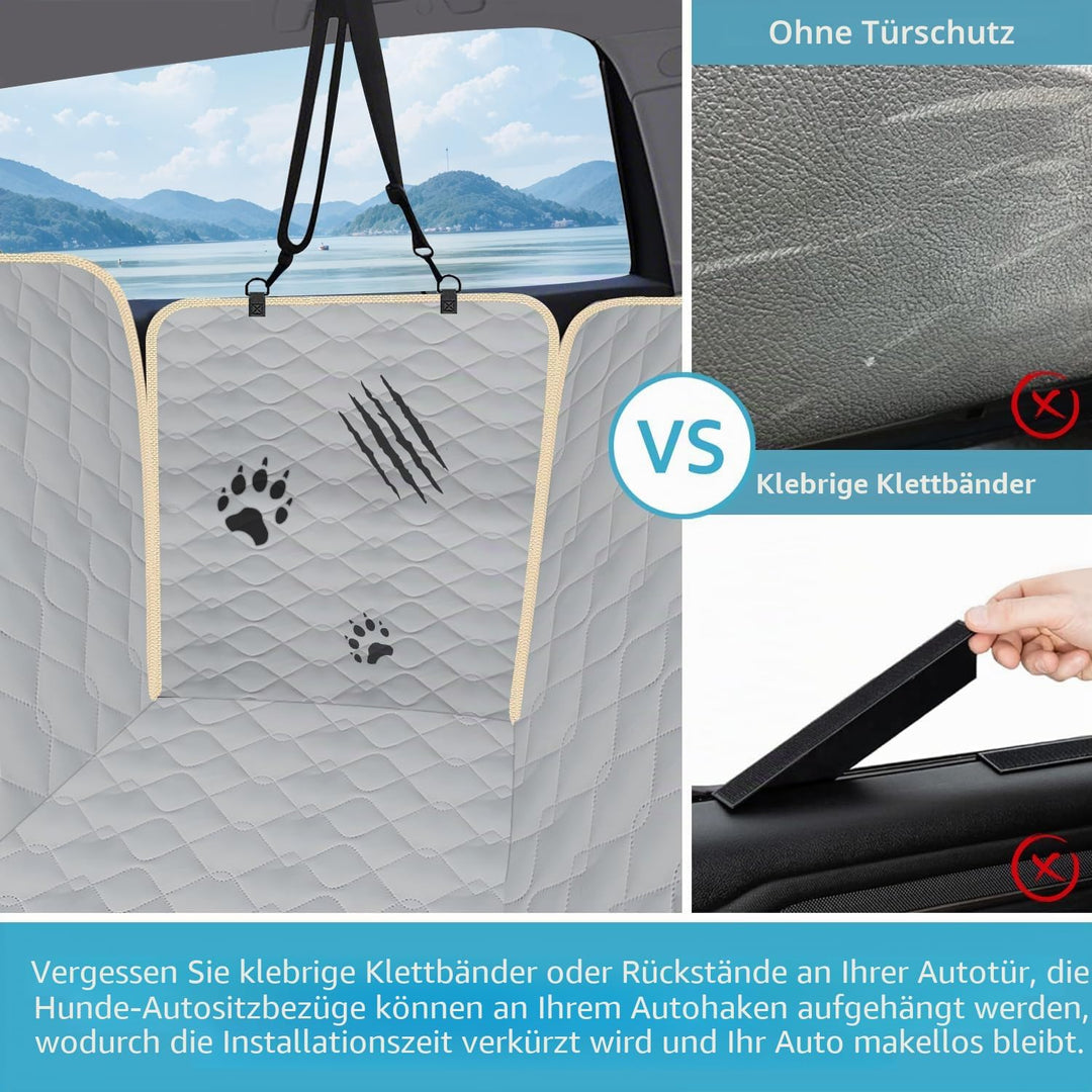 Lassie Hundedecke Auto Rückbank,100% wasserabweisend und rutschfest für Komplett Abgedeckt Autoschon