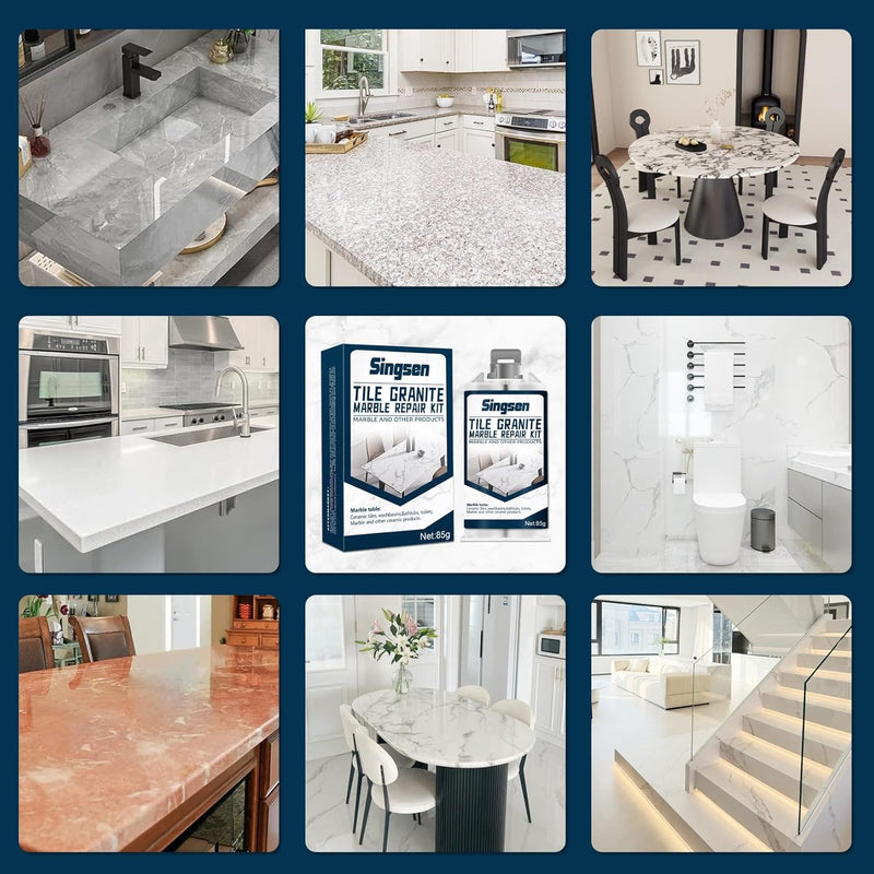 Fliesen Granit Marmor Reparatur-Set, Marmor Reparatur-Set (Farbabstimmung), Starkes und wasserdichte